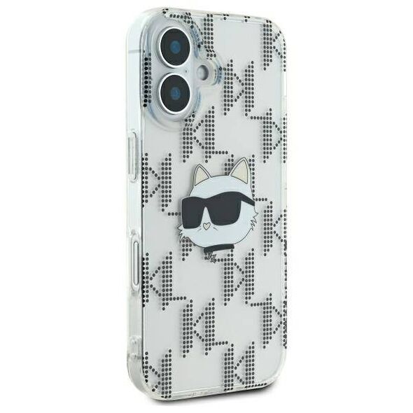 Karl Lagerfeld case for iPhone 16 6,1&quot; KLHCP16SHKLPCHT transparent Hard IML Choupette Head Electroplated 3666339319885