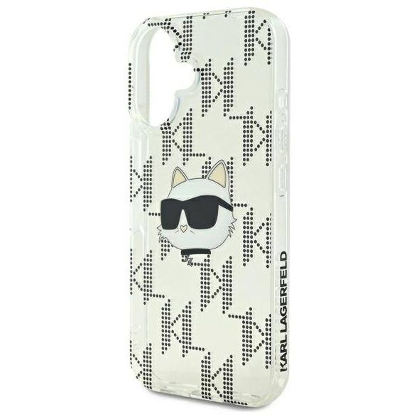 Karl Lagerfeld case for iPhone 16 6,1&quot; KLHCP16SHKLPCHT transparent Hard IML Choupette Head Electroplated 3666339319885