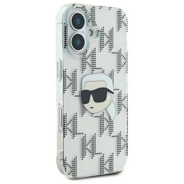 Karl Lagerfeld case for iPhone 16 6,1&quot; KLHCP16SHKLPKHT transparent Hard IML Karl Head Electroplated 3666339319809
