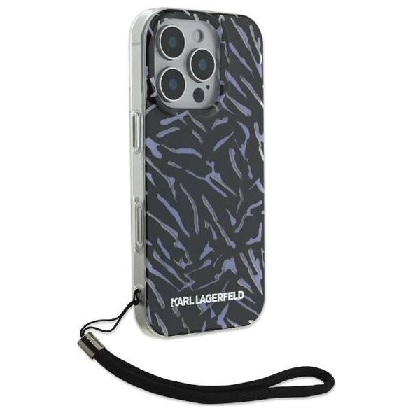Karl Lagerfeld case for iPhone 16 Pro Max 6,9&quot; KLHCP16XHZBPKCCU Purple Hard Zebra With Cord 3666339320355