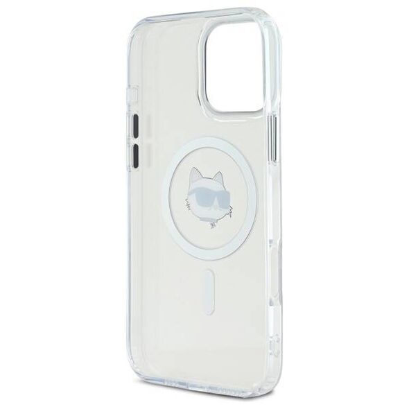 Karl Lagerfeld case for iPhone 16 Pro Max 6,9&quot; KLHMP16XHLSCHH white Hard IML Metal Choupette Head MagSafe 3666339318116