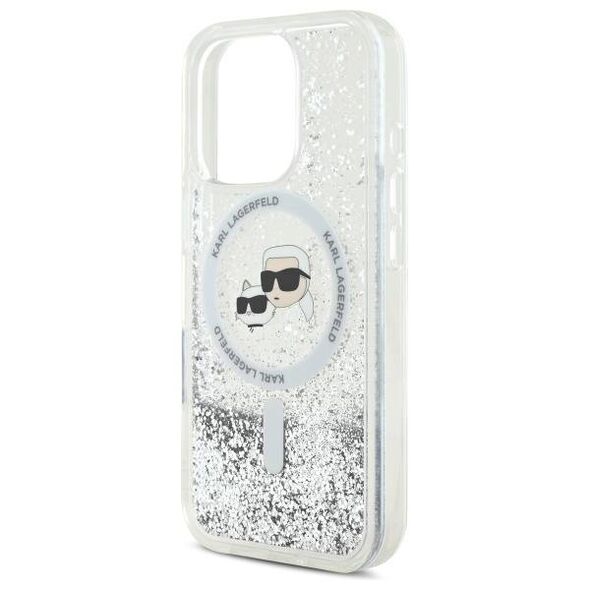 Karl Lagerfeld case for iPhone 16 Pro Max 6,9&quot; KLHMP16XLGKCSGH transparent Hard Liquid Glitter Karl&Choupette Head MagSafe 3666339319151