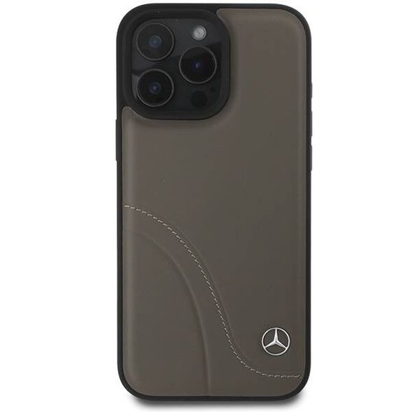 Mercedes case for iPhone 16 Pro Max 6,9&quot; MEHCP16X23RBCSB Hardcase MB Curved Stitches Leather brown 3666339312459