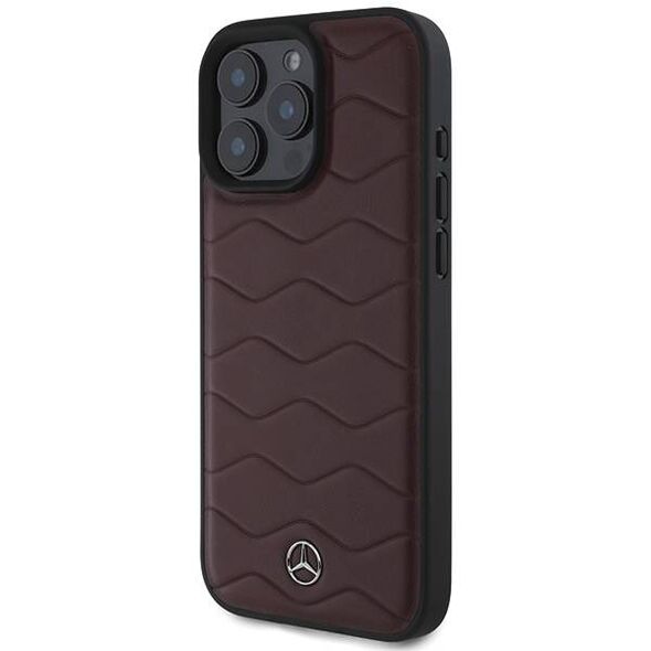 Mercedes case for iPhone 16 Pro Max 6,9&quot; MEHCP16X23RWRSR Hardcase MB Waves Leather red 3666339325831
