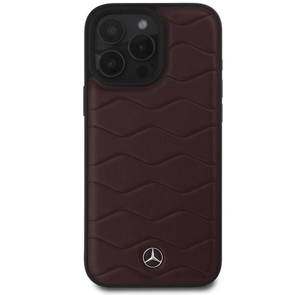 Mercedes case for iPhone 16 Pro Max 6,9&quot; MEHCP16X23RWRSR Hardcase MB Waves Leather red 3666339325831