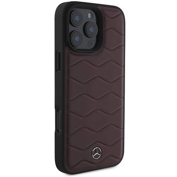Mercedes case for iPhone 16 Pro Max 6,9&quot; MEHCP16X23RWRSR Hardcase MB Waves Leather red 3666339325831