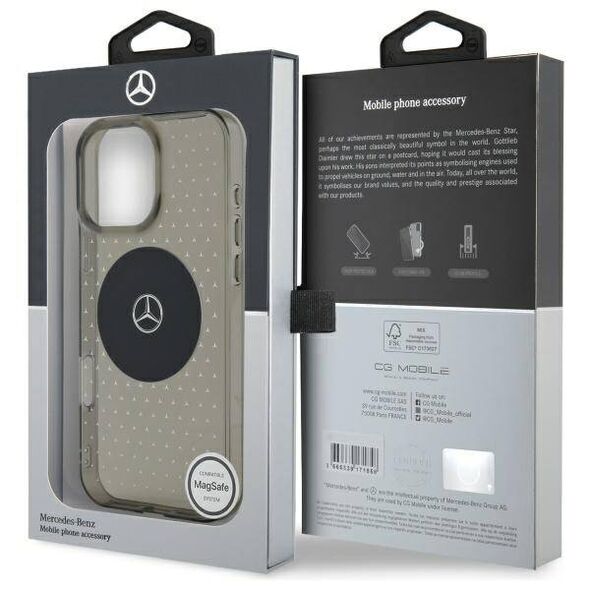 Mercedes case for iPhone 16 Pro 6,3&quot; MEHMP16L23HCPK Hardcase MB Case Star Pattern black 3666339326340