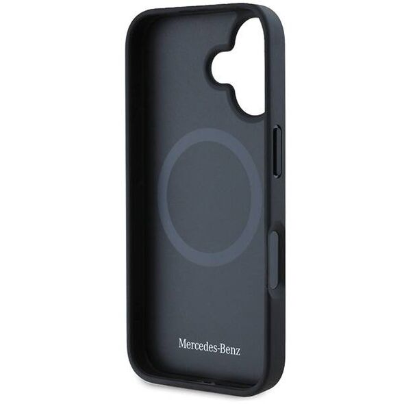 Mercedes case for iPhone 16 6,1&quot; MEHMP16S23RURBK Hardcase MB Blue Line Leather MagSafe black 3666339325688