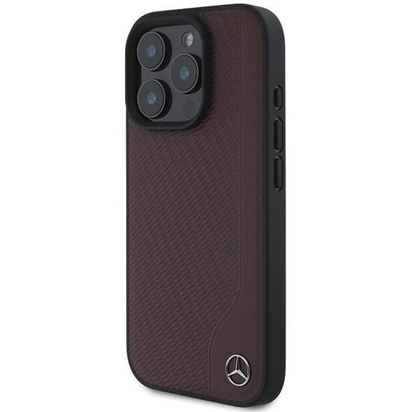 Mercedes case for iPhone 16 Pro Max 6,9&quot; MEHMP16X23RBGVR Hardcase MB Wood Imitation Leather MagSafe red 3666339312299