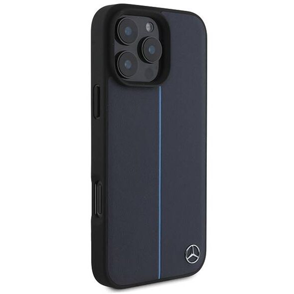 Mercedes case for iPhone 16 Pro Max 6,9&quot; MEHMP16X23RURBV Hardcase MB Blue Line Leather MagSafe navy blue 3666339325671