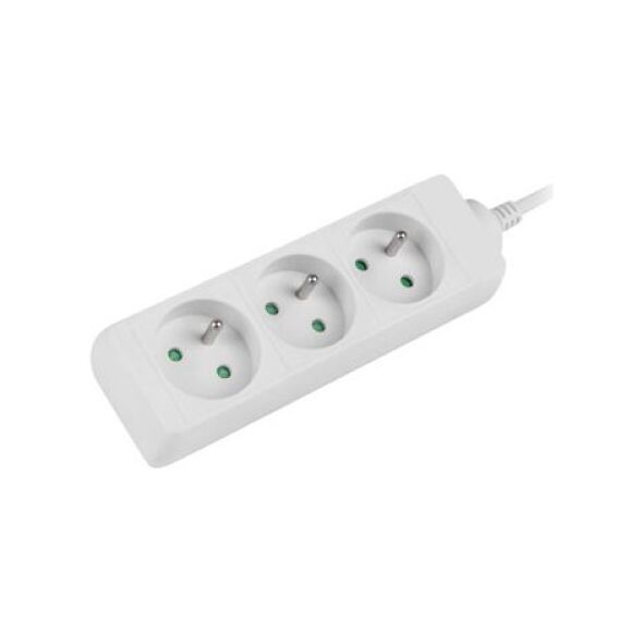 Lanberg 1.5m, biała, 3 gniazda, kabel wykonany z pełnej miedzi -PS0-03E-0150-W