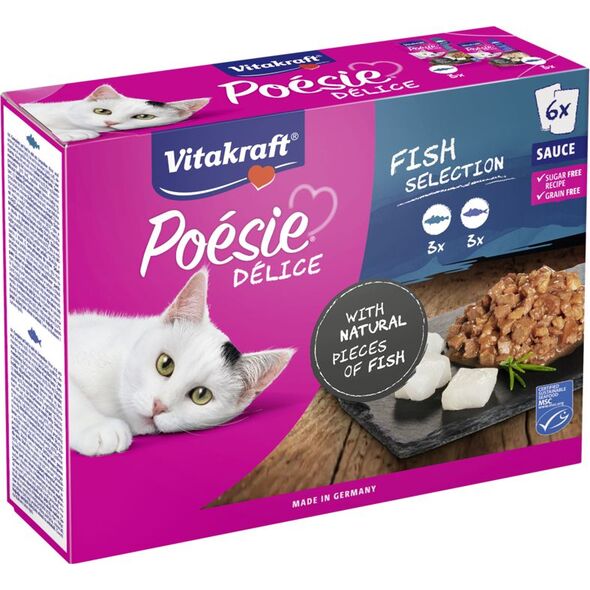 Vitakraft Poesie z dorszem i czarniakiem multipack 6x85g