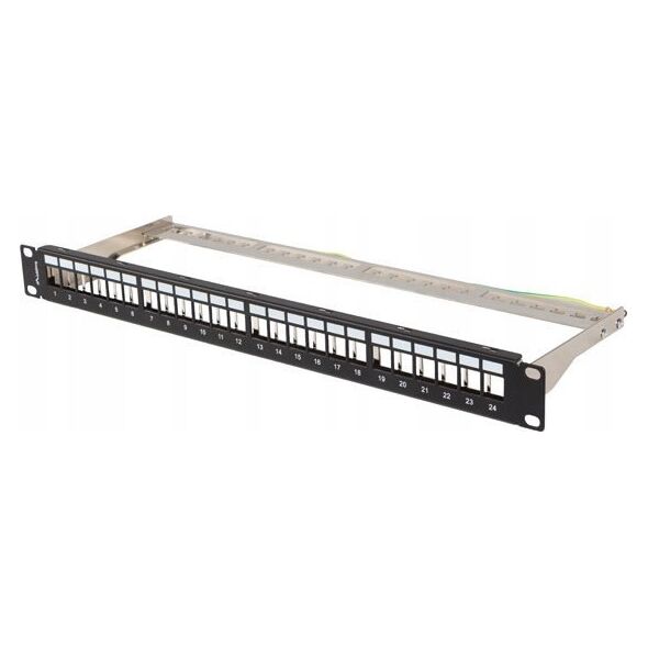 Lanberg LANBERG Patch Panel Pusty 24 Port 1U 19inch FTP Do Modułów Keystone Czarny