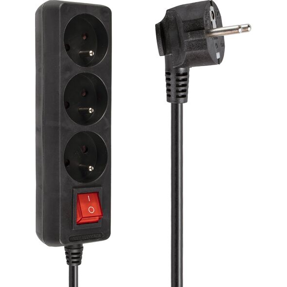 Listwa zasilająca Libox 3 gniazda 3 m czarna (LB0081B-3)