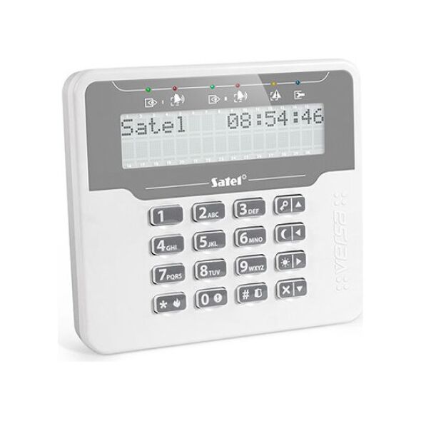 Satel Klawiatura obsługi systemu alarmowego LCD wersja M, biała obudowa, do systemu Versa (VERSA-LCDM-WH)