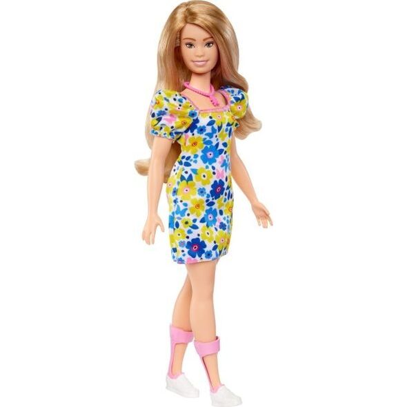 Lalka Barbie Mattel Fashionistas z zespołem Downa ubrana w kwiecistą sukienkę FBR37 (HJT05)