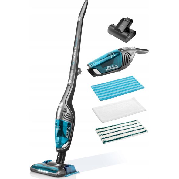 Odkurzacz Eta ETA | Vacuum Cleaner | ETA845390000 Moneto II Aqua Plus | Cordless operating | Handstick 2in1 | Washing function | N/A W | 25.2 V | Operating time (max) 50 min | Pilkas/Mėlyna