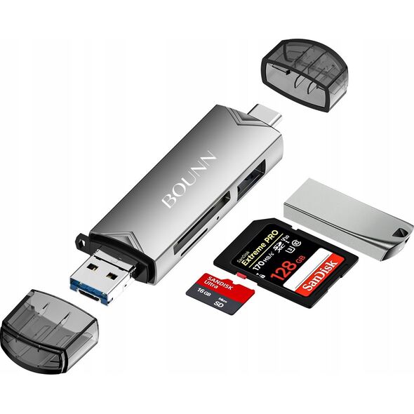 Czytnik Bounn Bounn czytnik kart USB2.0 + Micro USB2.0 + TypeC3.0 + USB3.0 TypeB