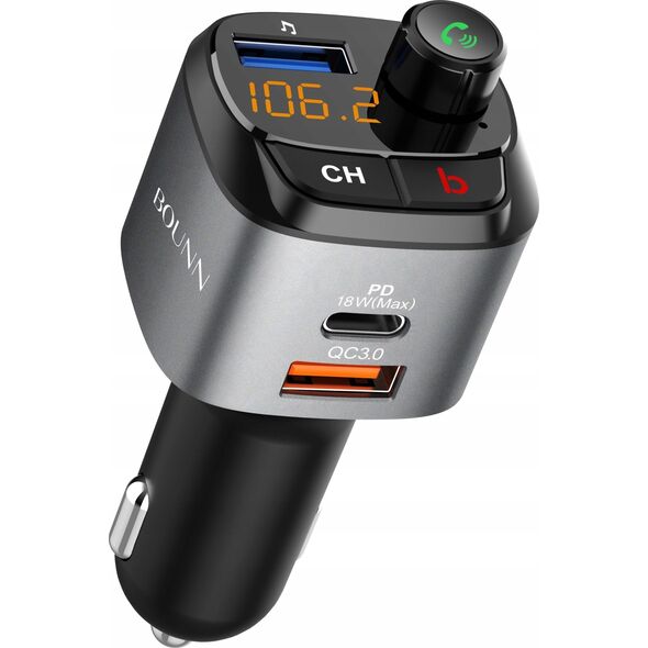Transmiter FM Bounn Bounn transmiter FM Åadowarka samochodowa QC3.0+PD20W