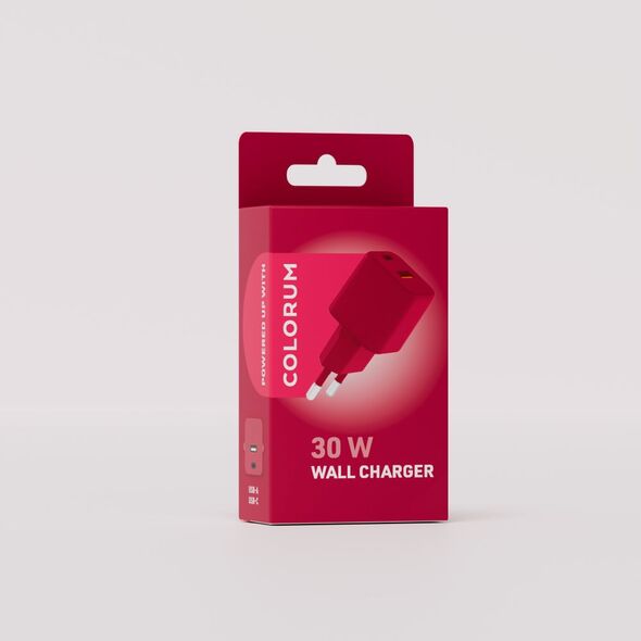 COLORUM wall charger USB-A + USB-C PD 30W CLS30-AC-02 xMagenta 5907457718579