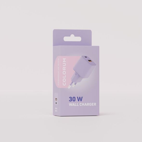 COLORUM wall charger USB-A + USB-C PD 30W CLS30-AC-09 xLavenda 5907457718609