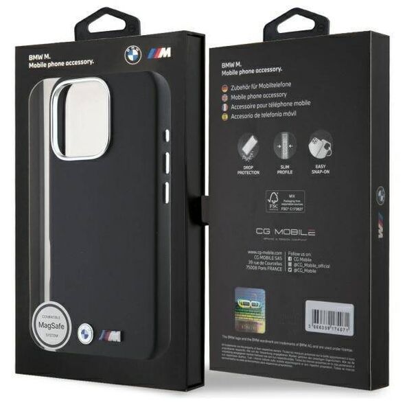 Original Case IPHONE 16 PRO MAX BMW Hardcase M Smooth Full Wrapped Metal MagSafe (BMHMP16X23PMWK) black 3666339324599