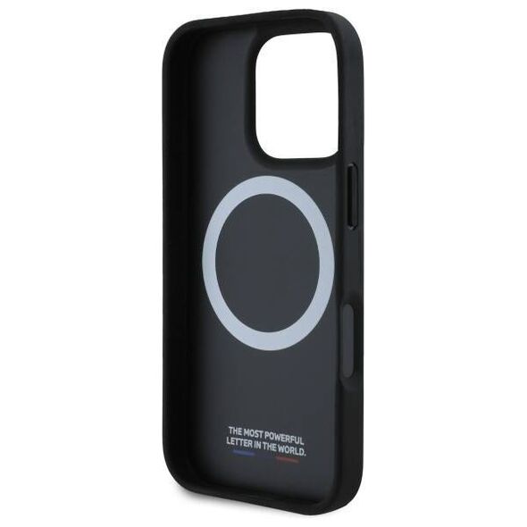 Original Case IPHONE 16 PRO MAX BMW Hardcase M Perforated Tricolor Printed Stripes MagSafe (BMHMP16X23PUPTK) black 3666339324155