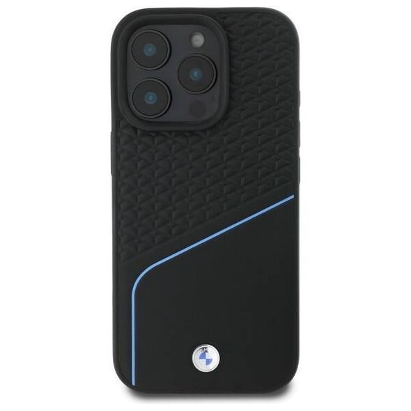 Original Case IPHONE 16 PRO MAX BMW Hardcase Signature Leather Textured & Line MagSafe (BMHMP16X23RDCLK) black 3666339323318