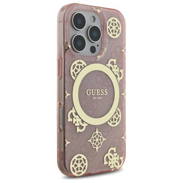 Original Case IPHONE 16 PRO Guess Hardcase IML Peony On 4G Background MagSafe (GUHMP16LH4PYEEP) pink 3666339300371