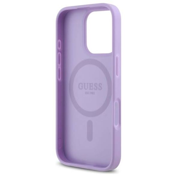Original Case IPHONE 16 PRO Guess Hardcase Saffiano MagSafe (GUHMP16LPSAHMCU) purple 3666339346287
