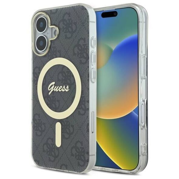 Original Case IPHONE 16 PLUS Guess Hardcase IML 4G MagSafe (GUHMP16MH4STK) black 3666339341978