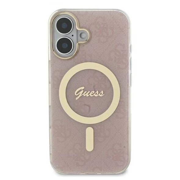 Original Case IPHONE 16 PLUS Guess Hardcase IML 4G MagSafe (GUHMP16MH4STP) pink 3666339342050