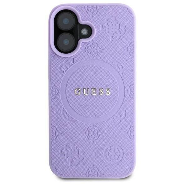 Original Case IPHONE 16 PLUS Guess Hardcase Saffiano Peony Classic Logo MagSafe (GUHMP16MPSAPSMEU) purple 3666339328252