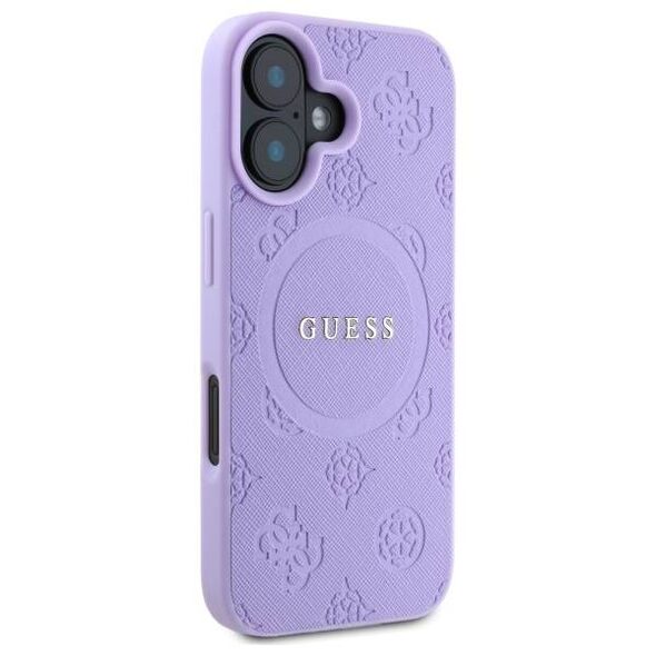 Original Case IPHONE 16 PLUS Guess Hardcase Saffiano Peony Classic Logo MagSafe (GUHMP16MPSAPSMEU) purple 3666339328252