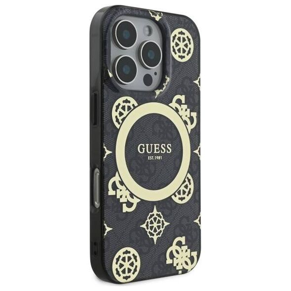 Original Case IPHONE 16 PRO MAX Guess Hardcase IML Peony On 4G Background MagSafe (GUHMP16XH4PYEEK) black 3666339299934