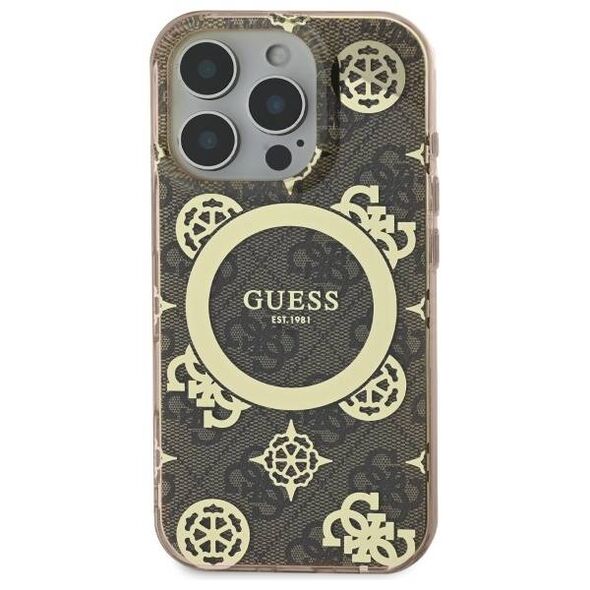 Original Case IPHONE 16 PRO MAX Guess Hardcase IML Peony On 4G Background MagSafe (GUHMP16XH4PYEEW) brown 3666339300081