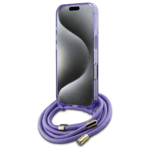 Original Case IPHONE 16 PRO MAX Guess Hardcase Crossbody Cord Script MagSafe (GUHMP16XHCTSGNSU) purple 3666339345877