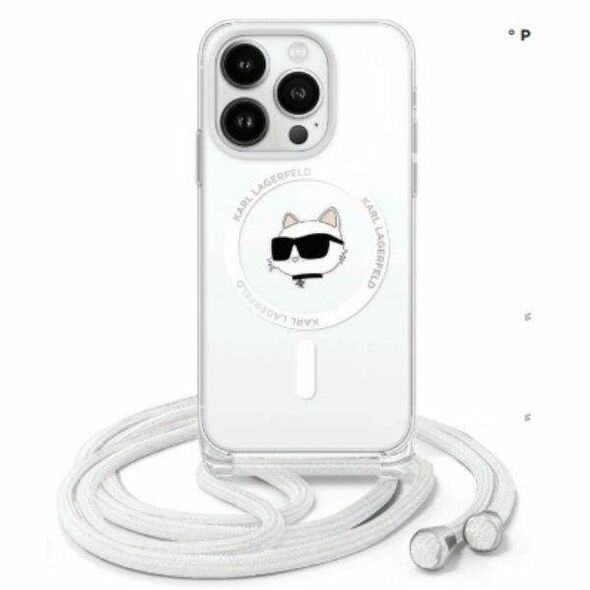 Original Case IPHONE 16 PRO Karl Lagerfeld Hardcase IML Choupette Head & Cord MagSafe (KLHMP16LHCCHNT) transparent 3666339320584