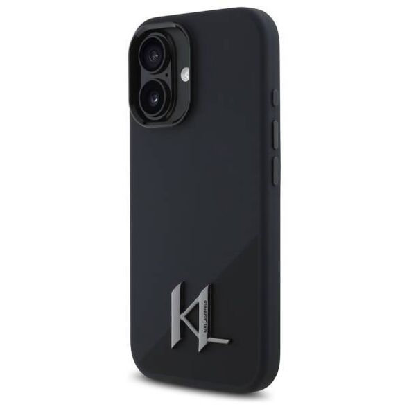 Original Case IPHONE 16 Karl Lagerfeld Hardcase Silicone Shadow Metal Initial MagSafe (KLHMP16SSCMKMPCK) black 3666339317928