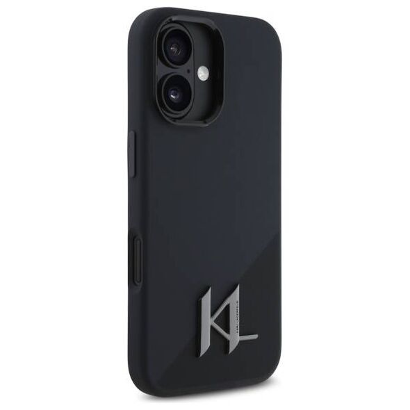 Original Case IPHONE 16 Karl Lagerfeld Hardcase Silicone Shadow Metal Initial MagSafe (KLHMP16SSCMKMPCK) black 3666339317928