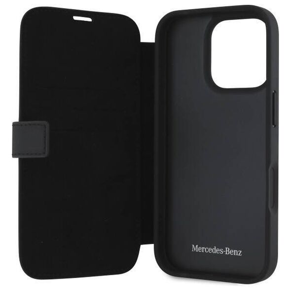 Original Case IPHONE 16 PRO MAX Mercedes Hardcase MB Waves Leather (MEBKP16X23RWRSK) black 3666339364632