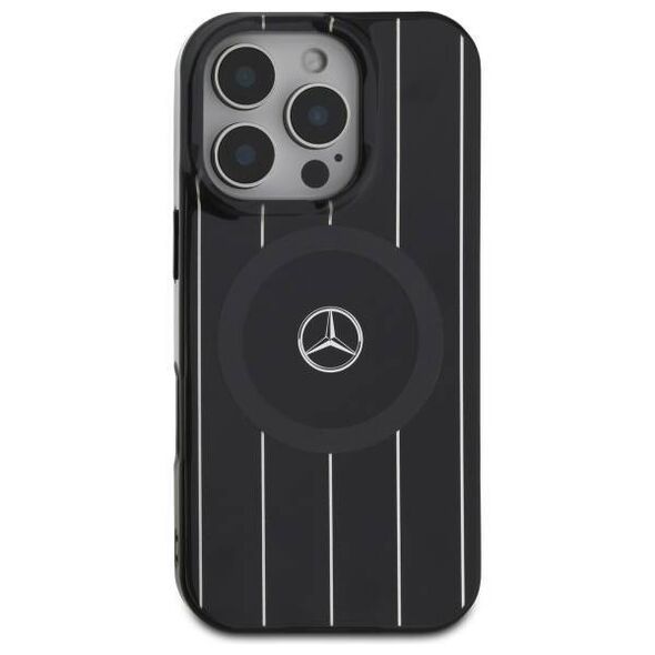Original Case IPHONE 16 PRO MAX Mercedes Hardcase MB Double Layer Crossed Lines MagSafe (MEHMP16X23HRSK) black 3666339326678