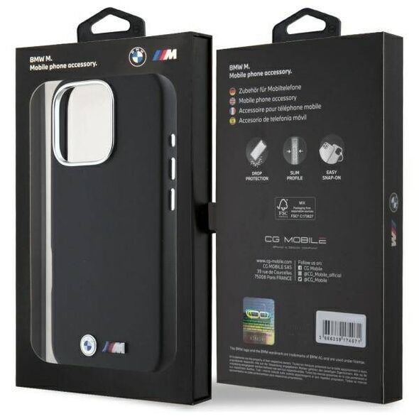 Original Case IPHONE 16 PRO BMW Hardcase M Smooth Full Wrapped Metal (BMHCP16L23PMWK) black 3666339312121