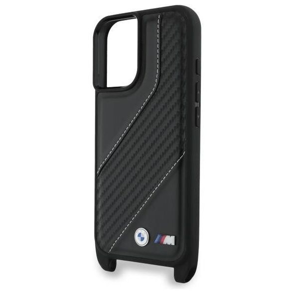 Original Case IPHONE 16 BMW Hardcase M Edition Carbon Stripe & Strap (BMHCP16S23PSCCK) black 3666339324285