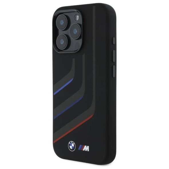 Original Case IPHONE 16 PRO BMW Hardcase Silicone Turning Lines MagSafe (BMHMP16L23SLIK) black 3666339324988