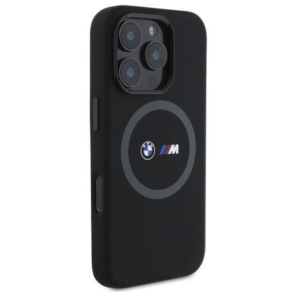 Original Case IPHONE 16 PRO MAX BMW Hardcase M Silicone Printed Ring MagSafe (BMHMP16X23SROK) black 3666339325190