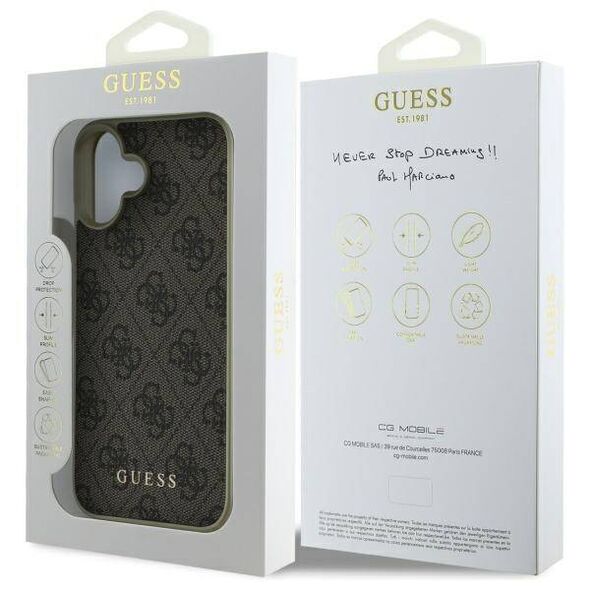 Original Case IPHONE 16 PLUS Guess Hardcase 4G Charms Collection (GUHCP16MGF4GBR) brown 3666339345938