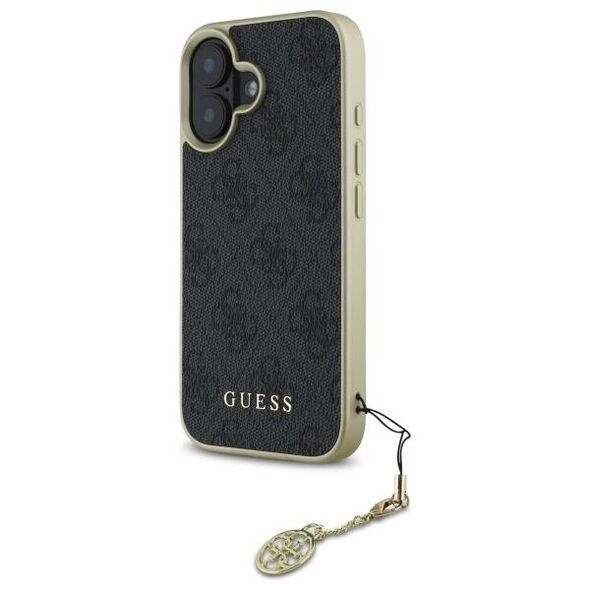 Original Case IPHONE 16 PLUS Guess Hardcase 4G Charms Collection (GUHCP16MGF4GGR) black 3666339345976