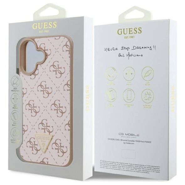 Original Case IPHONE 16 PLUS Guess Hardcase New 4G Triangle (GUHCP16MPG4GPH) white 3666339340230