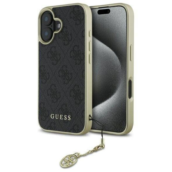 Original Case IPHONE 16 Guess Hardcase 4G Charms Collection (GUHCP16SGF4GGR) black 3666339345969